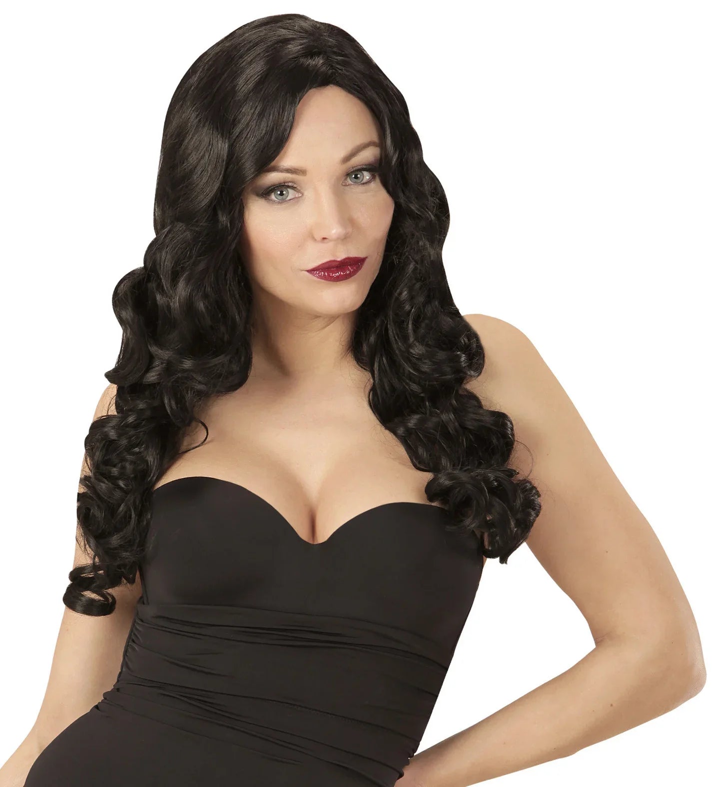 Peluca Morena Larga con Ondas Premium Pelucas Premium Widmann